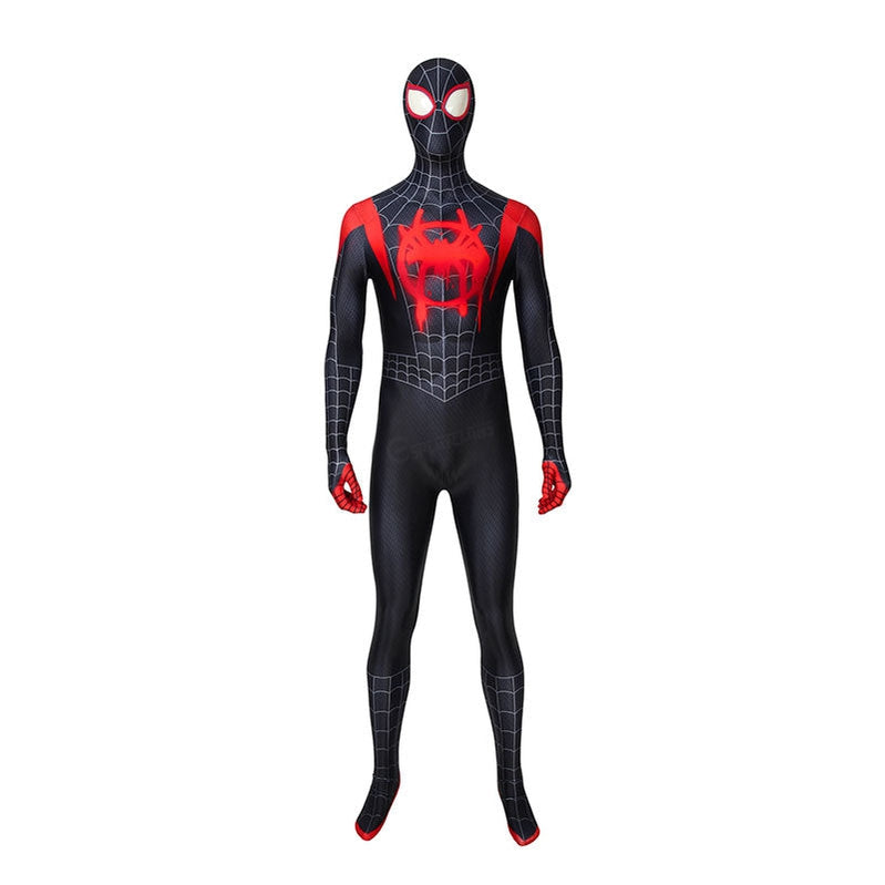 Movie Spider-Man: Into the Spider-Verse Miles Morales Cosplay Costume with Free Headgear