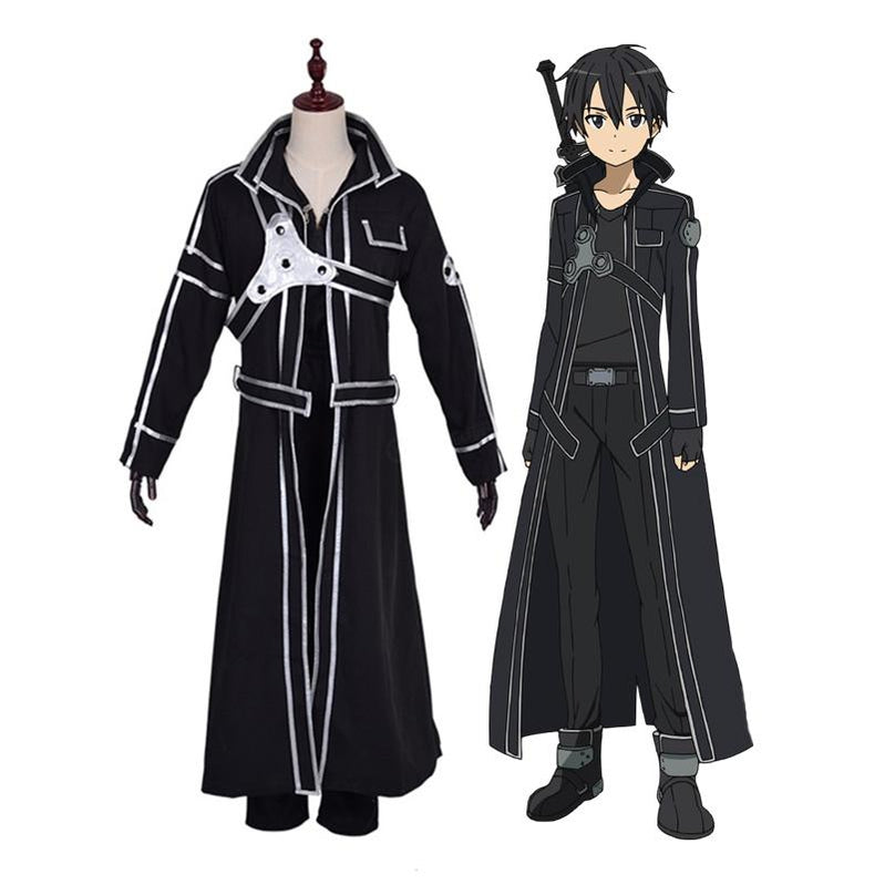 Anime SAO Sword Art Online Kirigaya Kazuto Kirito Cosplay Costume