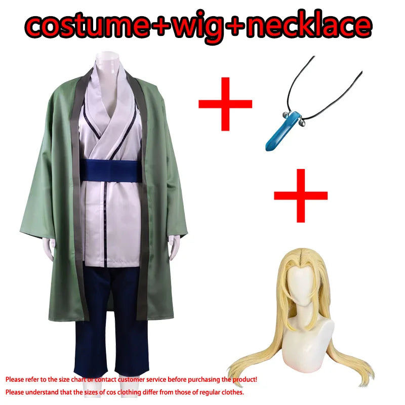 Anime Naruto Tsunade Cosplay Costume Set – Premium Kimono Haori Outfit with Wig & Necklace