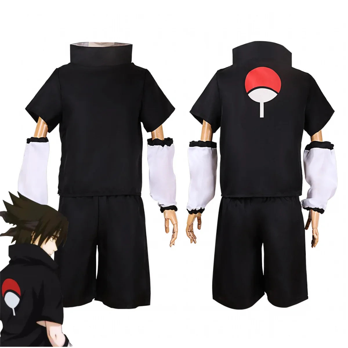 Naruto Sasuke Cosplay T-Shirt & Wig Set