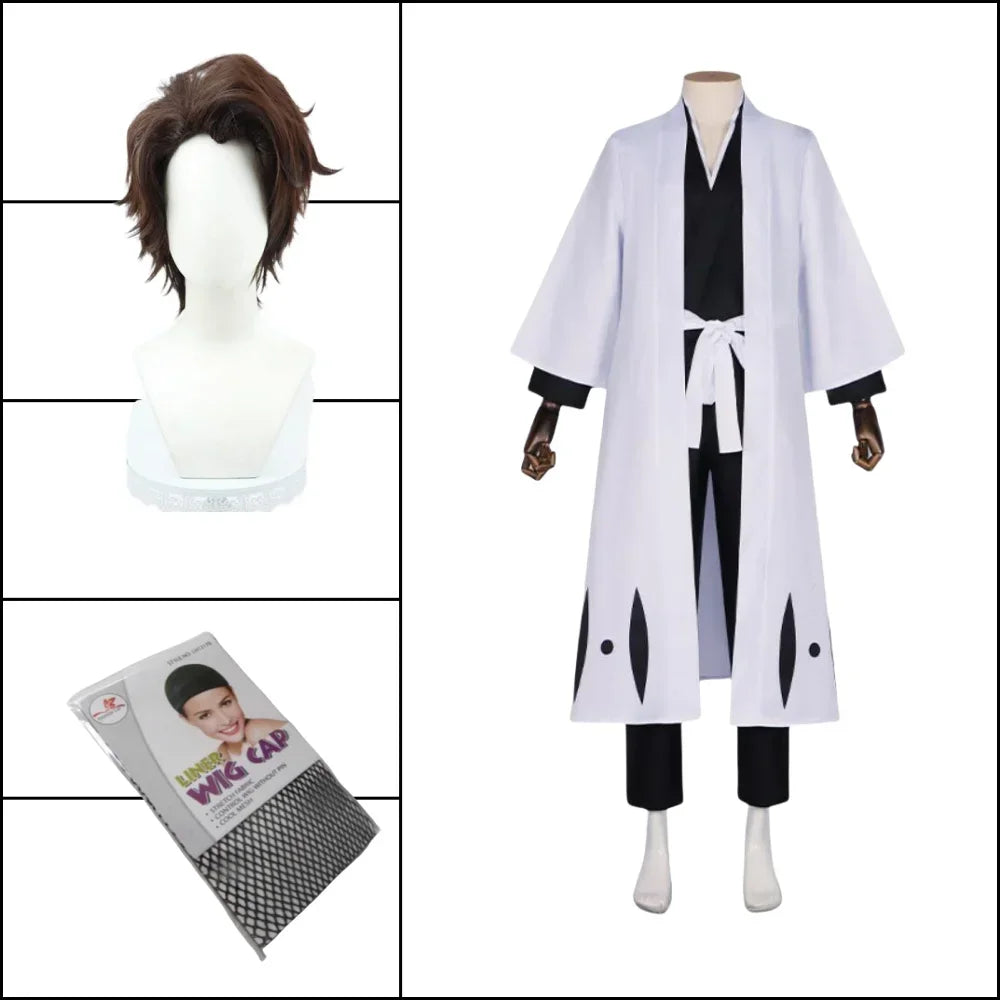 Bleach Aizen Sousuke Cosplay Costume — Captain Robe & Wig