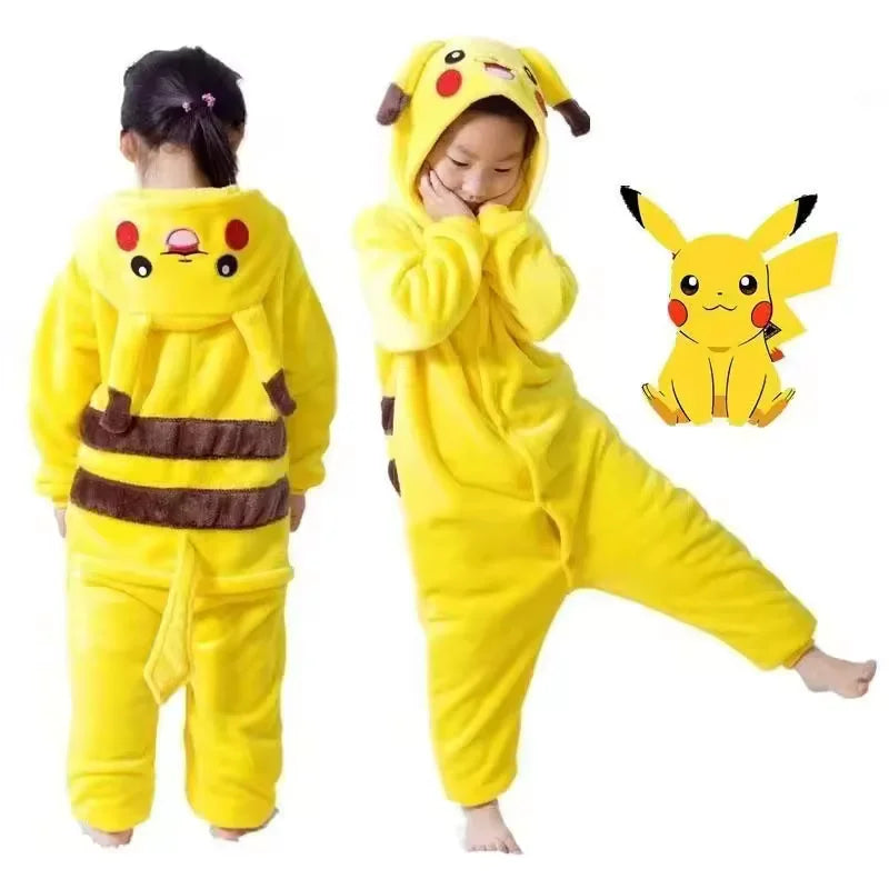 Pokémon Pikachu Warm Flannel Onesie – Cozy Hooded Sleepwear for Kids & Adults