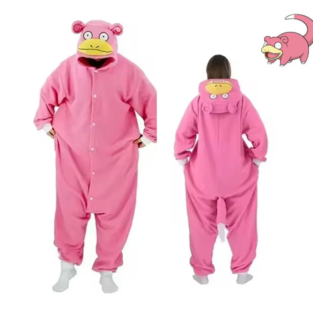 Pokémon Anime Onesie Kigurumi Cosplay Costume – Cozy Flannel Pajamas Jumpsuit for Adults