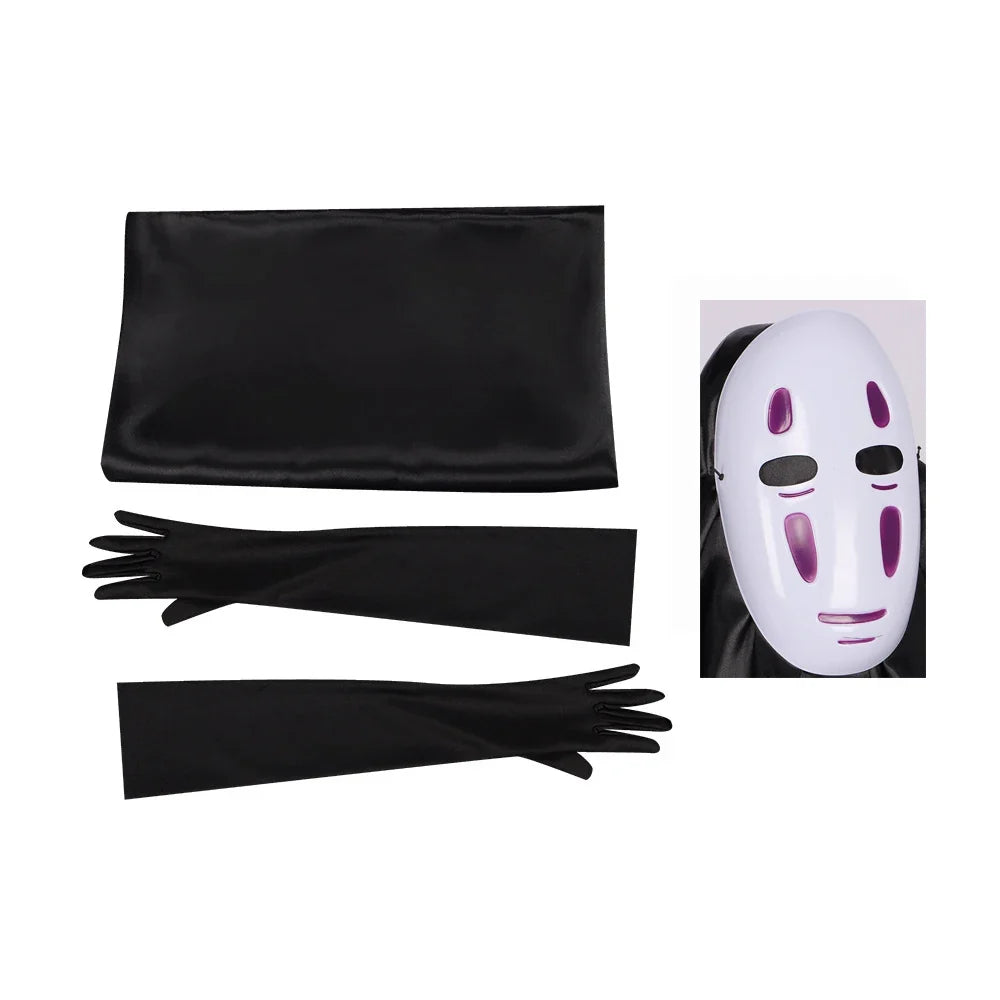 Spirited Away No-Face Cosplay Costume — with Mask & Gloves