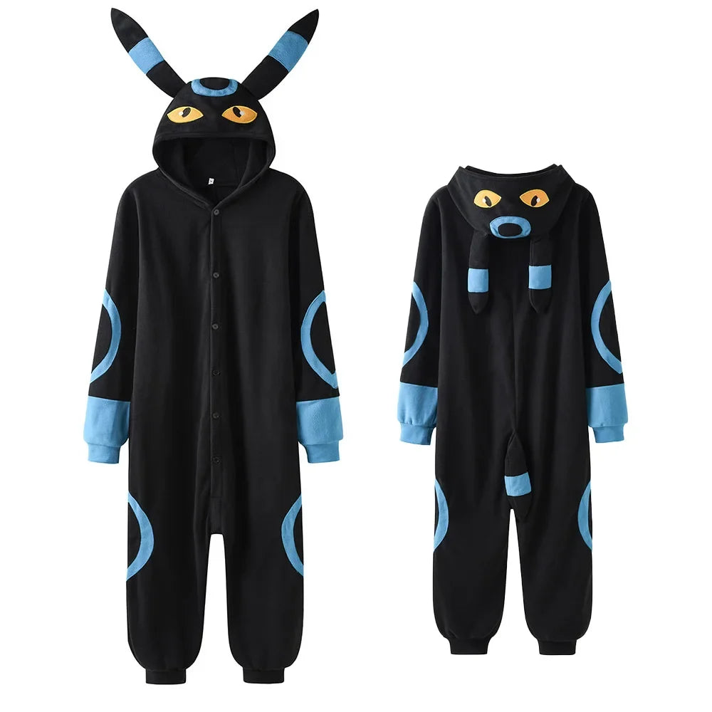 Pokémon Anime Onesie Kigurumi Cosplay Costume – Cozy Flannel Pajamas Jumpsuit for Adults