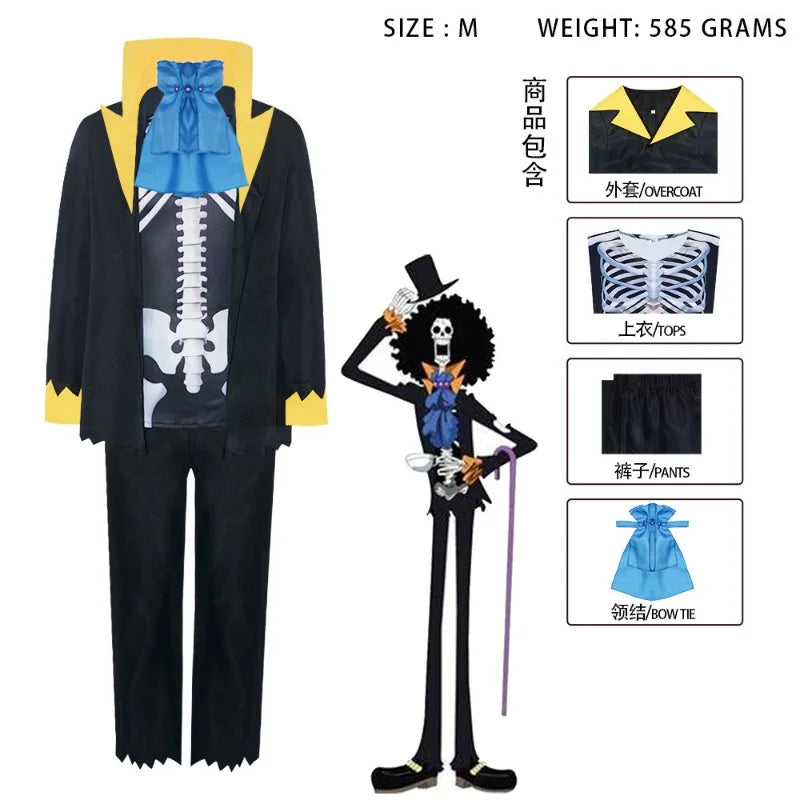 One Piece Brook (Soul King) Cosplay Costume — Full Set
