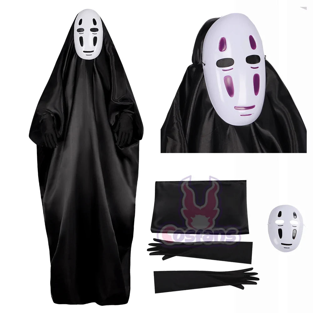 Spirited Away No-Face Cosplay Costume — with Mask & Gloves