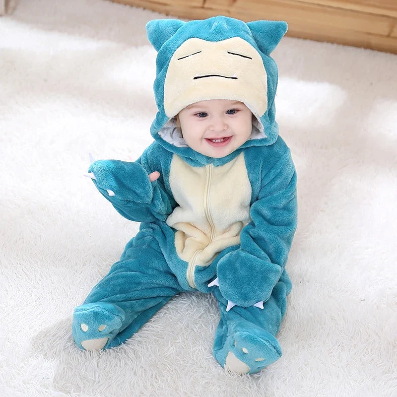 Pokémon Pikachu & Snorlax Baby Onesie – Cute Hooded Cosplay Jumpsuit for Babies & Toddlers (0–3 Years)