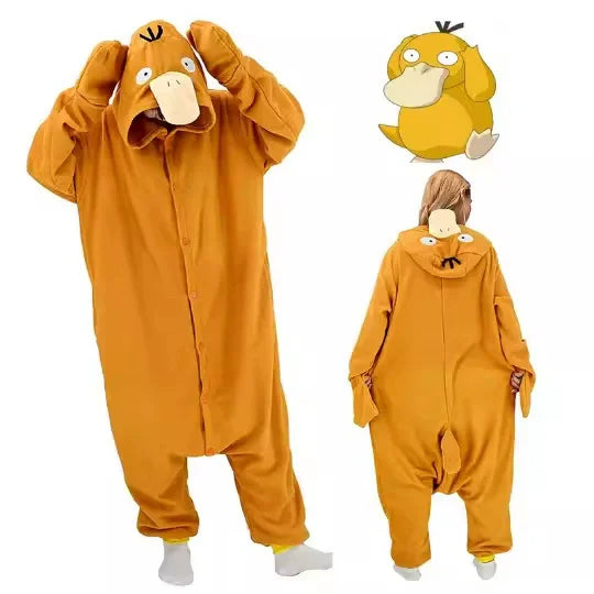 Pokémon Anime Onesie Kigurumi Cosplay Costume – Cozy Flannel Pajamas Jumpsuit for Adults
