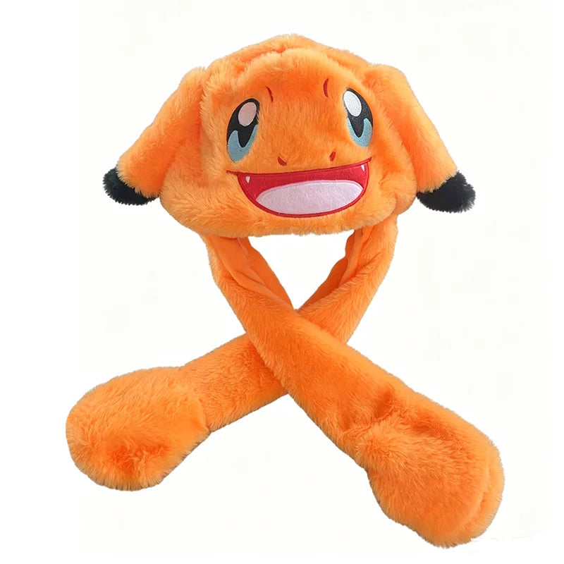 Pokémon Moving Ears Plush Hat – Cute Fluffy Pikachu, Gengar & Charmander Cosplay Hat for Kids & Adults