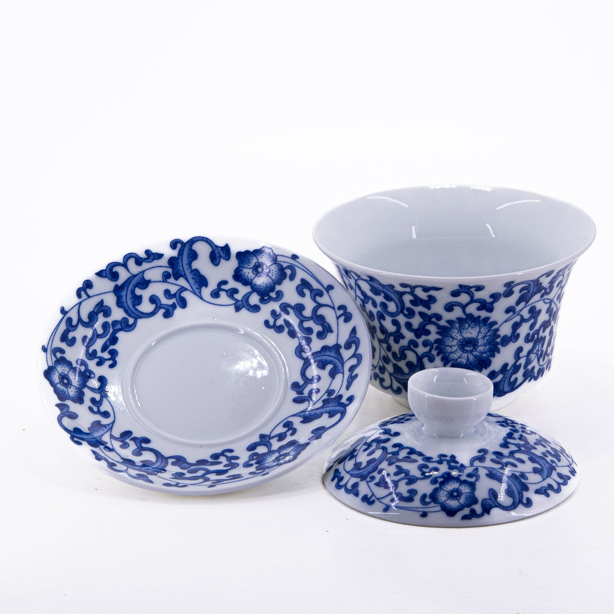 Blue and White Porcelain Chan Zhi Lian Design Gaiwan #10