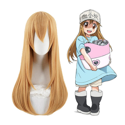 Anime Cells at Work Platelet Long Brown Cosplay Wigs
