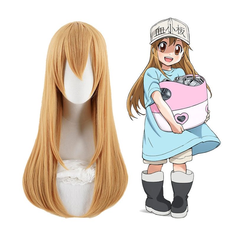 Anime Cells at Work Platelet Long Brown Cosplay Wigs
