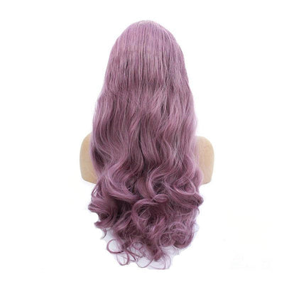 Multi-size Women Lace Front Wigs Long Curly Mixed Purple Cosplay Wigs