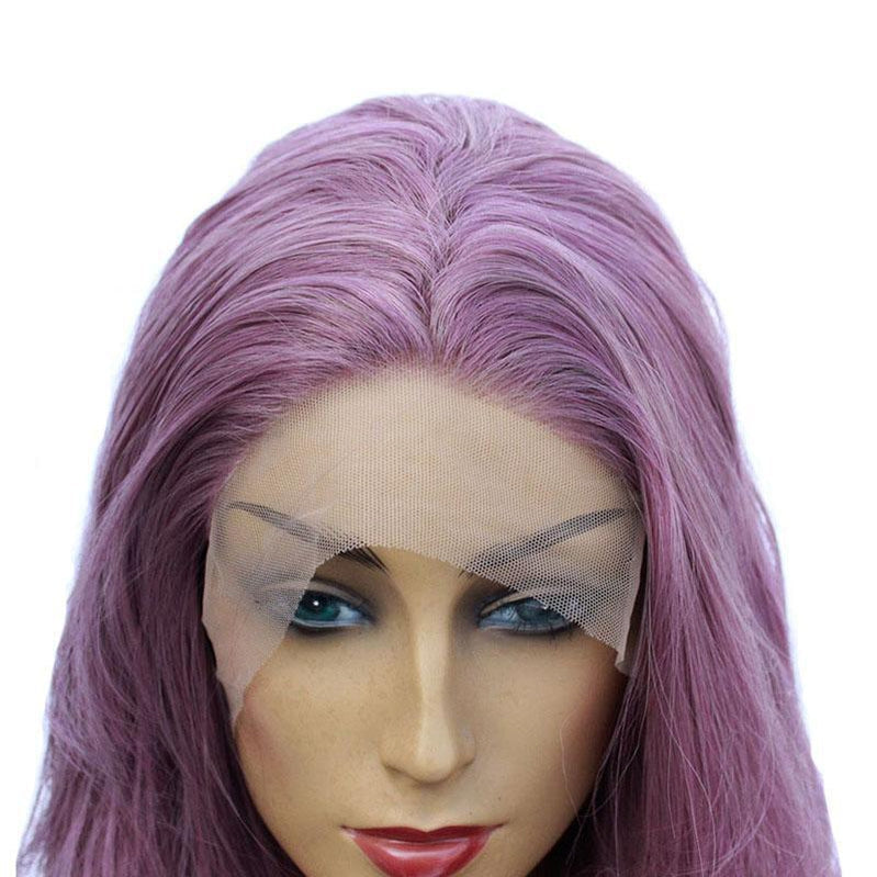 Multi-size Women Lace Front Wigs Long Curly Mixed Purple Cosplay Wigs