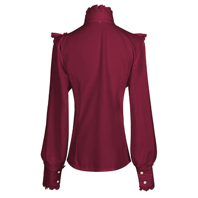 Vintage Long Sleeve Victorian Gothic Women's Shirt Halloween Cosplay Costumes