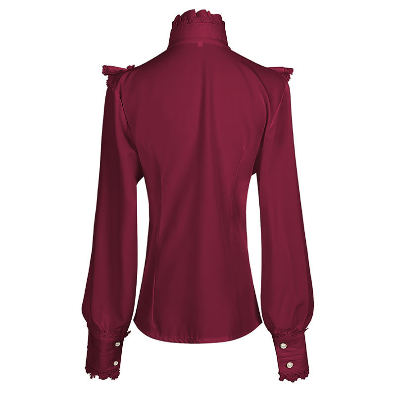 Vintage Long Sleeve Victorian Gothic Women's Shirt Halloween Cosplay Costumes