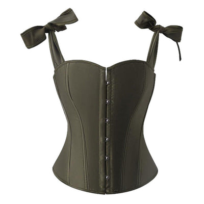 Retro French Satin Solid Color Double-Shoulder Strapless Corset Cosplay Costumes