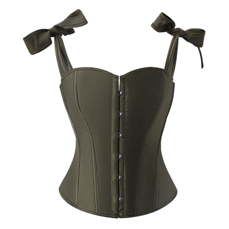 Retro French Satin Solid Color Double-Shoulder Strapless Corset Cosplay Costumes