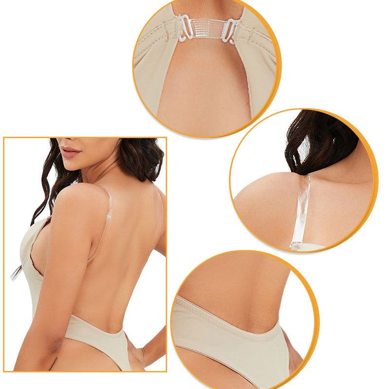 Backless Shapewear Tummy Control Low Back Plunge Shapewear Bodysuit Slimming Built-In Bra Full Body shaper Woman