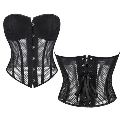 Retro Court Style Breathable Mesh Bra with Herringbone Fit Cosplay Costumes