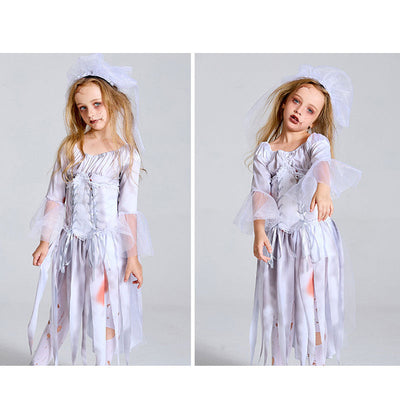 Halloween Party Vampire Bride Dress Kids Cosplay Costumes