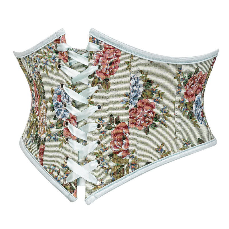 Corset Belt for Women Floral Lace Up Boned Underbust Corset Waist Belts
