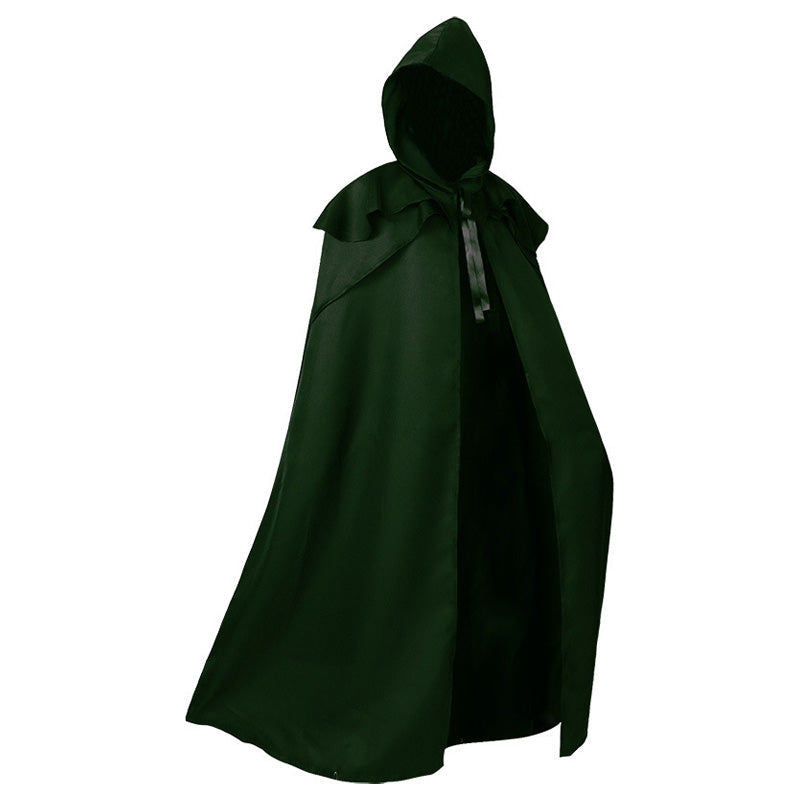 Medieval Retro Gothic Long Halloween Cape with Hood Cosplay Costumes