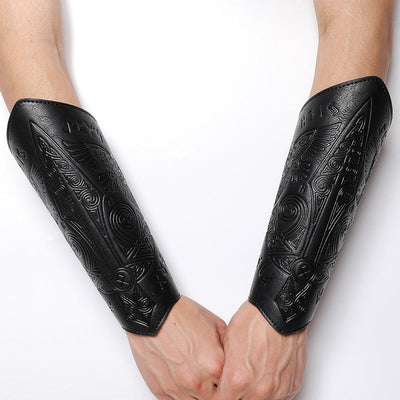 Steampunk Retro Embossed Knight Wristbands Cosplay Props