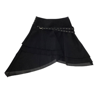 Victorian Gothic High Low Skirt Steampunk Pirate Skirts Retro Ruffles Lace Viking Costume Skirt