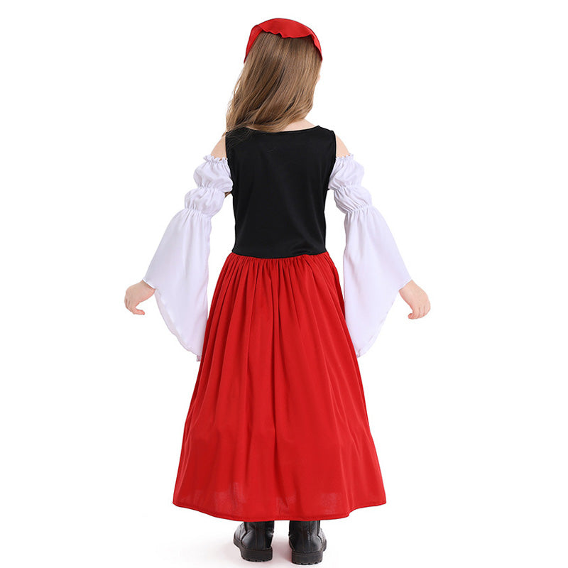 Medieval Farm Munich Beer Festival Kids Long Dress Cosplay Costumes