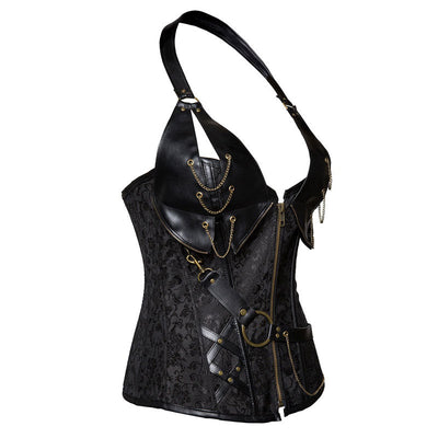 European Style Palace Punk belt Style Tight Halter Neck Corset Halloween Cosplay Costumes