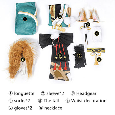 Game Genshin Impact Miss Hina Inugami Cosplay Costumes