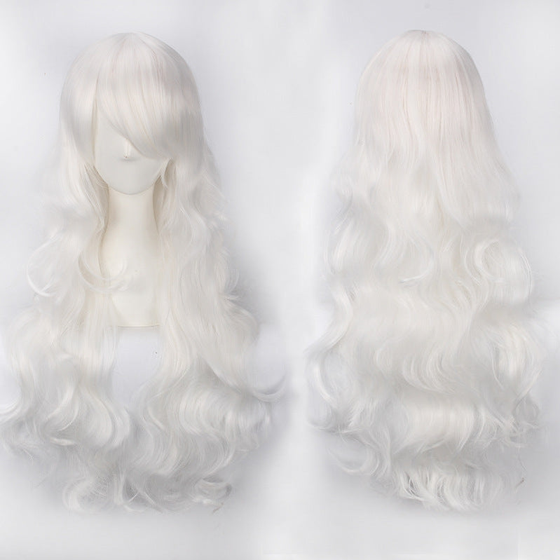 Women Wavy Sweet 80cm Long White and Gray Lolita Fashion Wigs with Bangs
