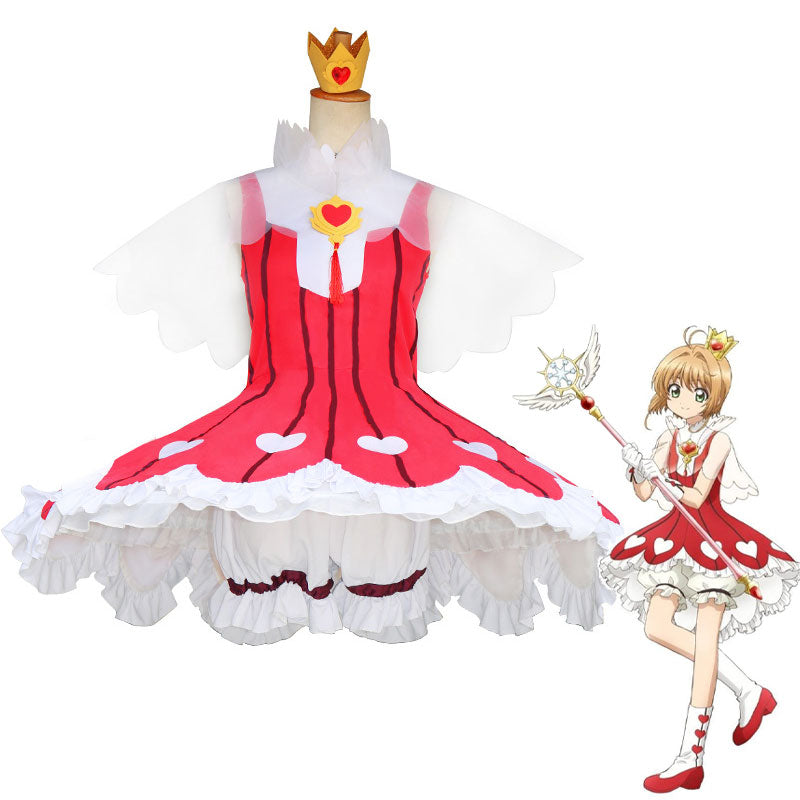 Cardcaptor Sakura Clear Card OP 2 Sakura Kinomoto Rose Heart Dress Cosplay Costumes