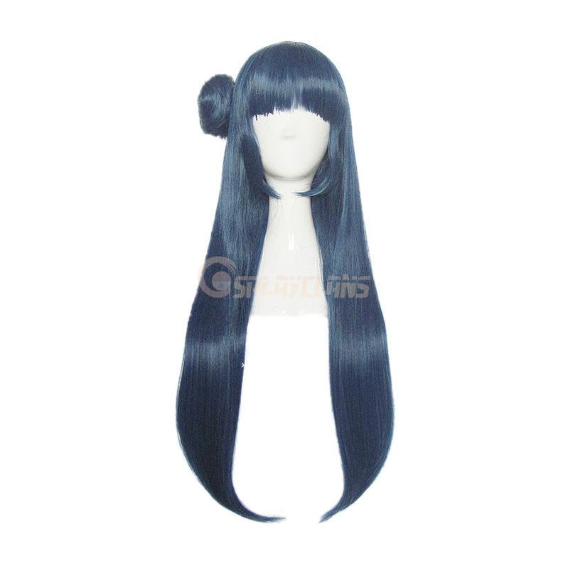 Anime LoveLive!Sunshine!! Tsushima Yoshiko Long Mixed Blue Cosplay Wigs
