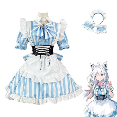 Hololive Shirakami Fubuki Maid Cosplay Costumes