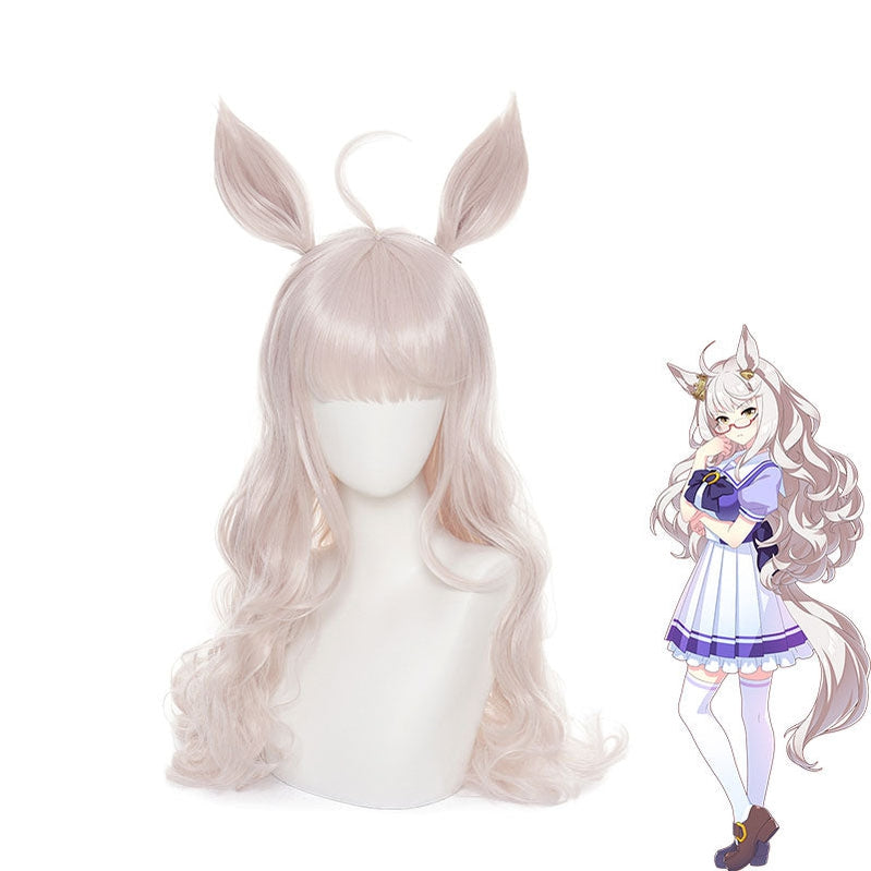 Uma Musume Pretty Derby Biwa Hayahide Bright Pink Long Cosplay Wigs With Ears