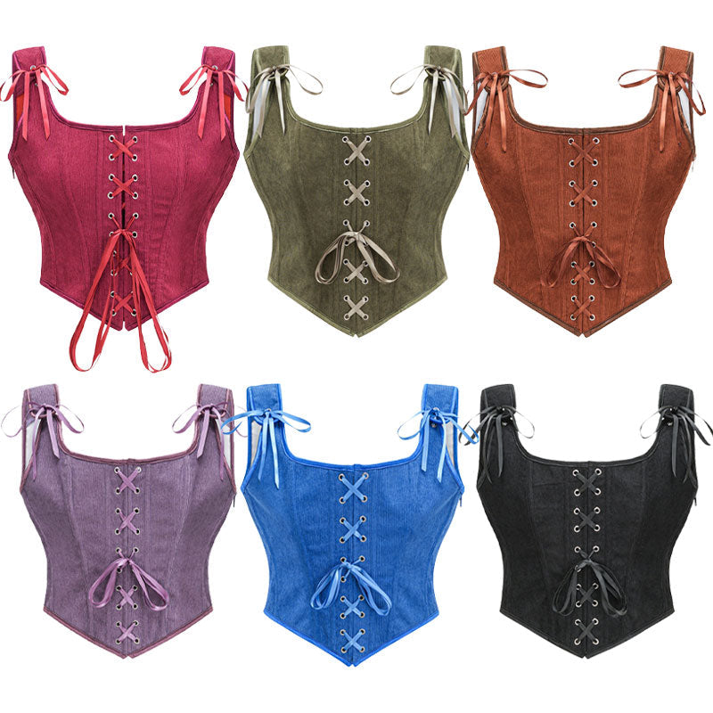 Women Renaissance Bustier Corset Tops Vintage Lace up Floral Jacquard Bodice Push Up Shapewear Crop Top