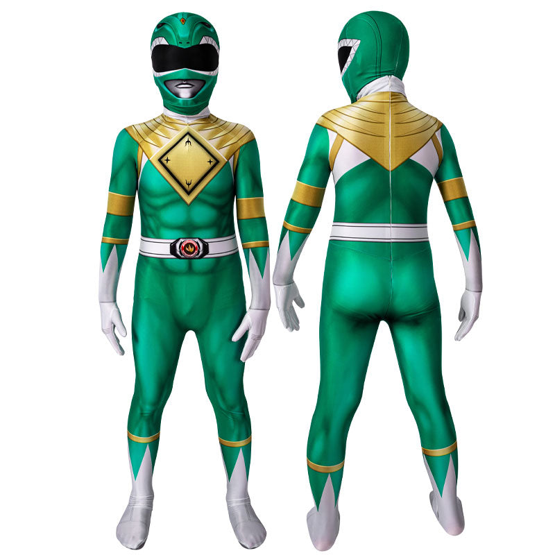 Mighty Morphin Power Rangers Yamato Tribe Knight Burai Dragon Ranger Green Ranger Children Jumpsuit Cosplay Costumes