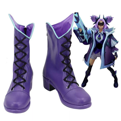 LOL Zeri Purple Cosplay Shoes