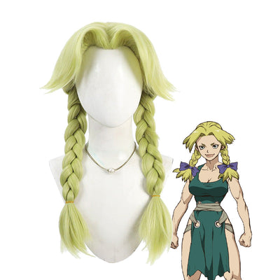 Dr.stone Nikki Hanada Double Braids Cosplay Wigs