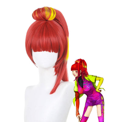 Gnosia SQ Red Yellow Highlights Cosplay Wigs