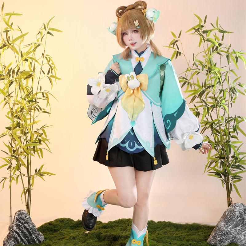 Genshin Impact Yaoyao Rainlit Bamboo Reverie Cosplay Costumes