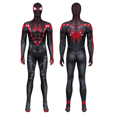 Spider-Man 2 PS5 Miles Morales Black Jumpsuit Cosplay Costumes
