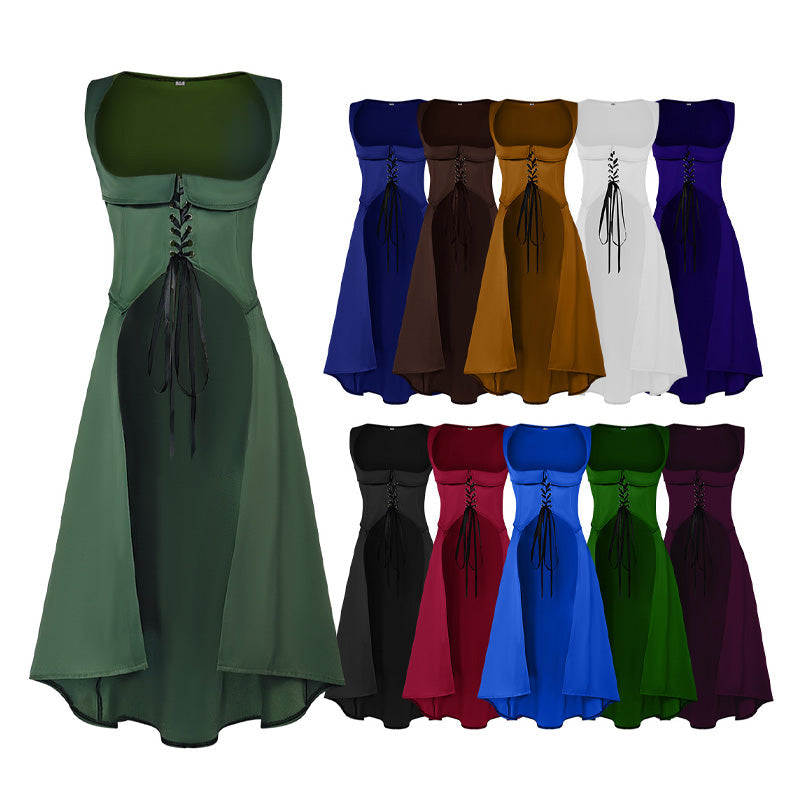 Steampunk Medieval Renaissance Halloween Women's Long Dress Cosplay Costumes