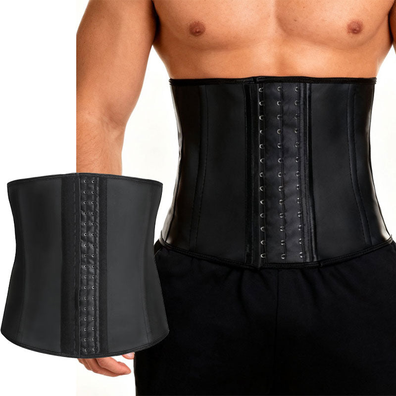 Mens 9-bone Waist Trainer Latex Trimmer Tummy Control Shapewear Slimming Girdle Stomach Band Back Support Body Shaper Belt