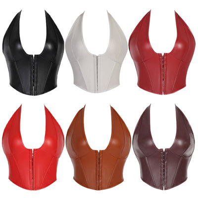 European Retro Style Drawstring Vest Bodycon Corset Cosplay Costumes