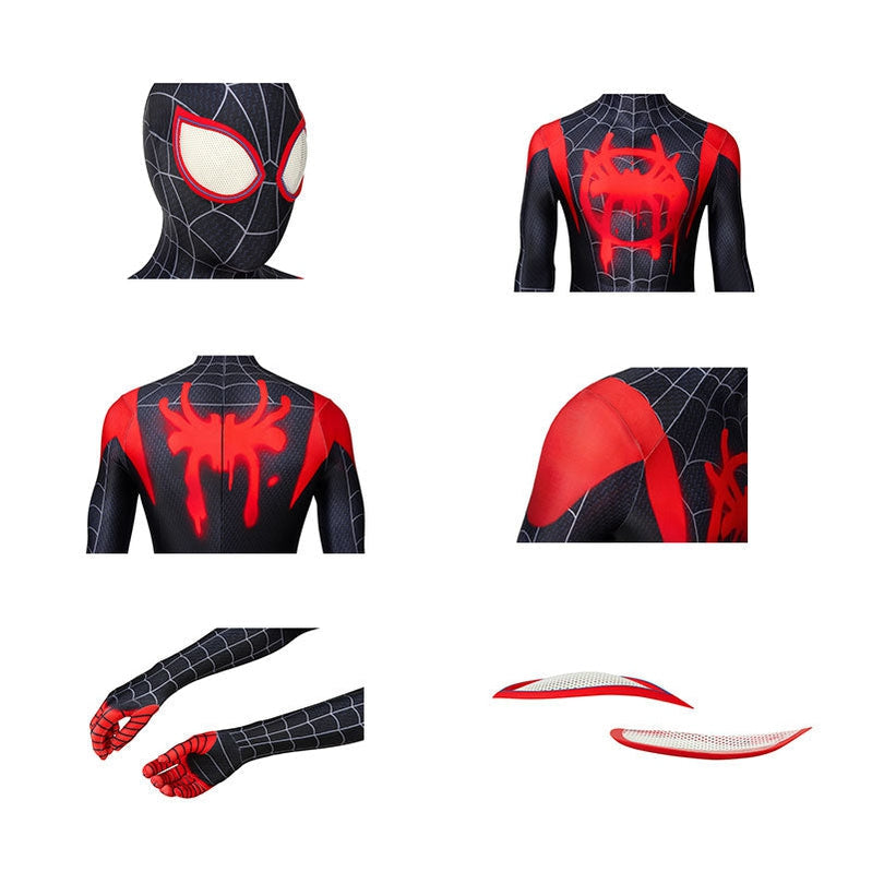 Movie Spider-Man: Into the Spider-Verse Miles Morales Cosplay Costume with Free Headgear
