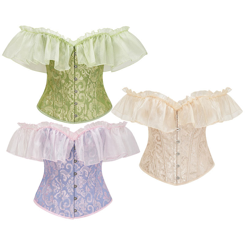 Corsets for Women Lace Short Sleeves Corset Top Sexy Bustier Lingerie Waist Trainer Corset